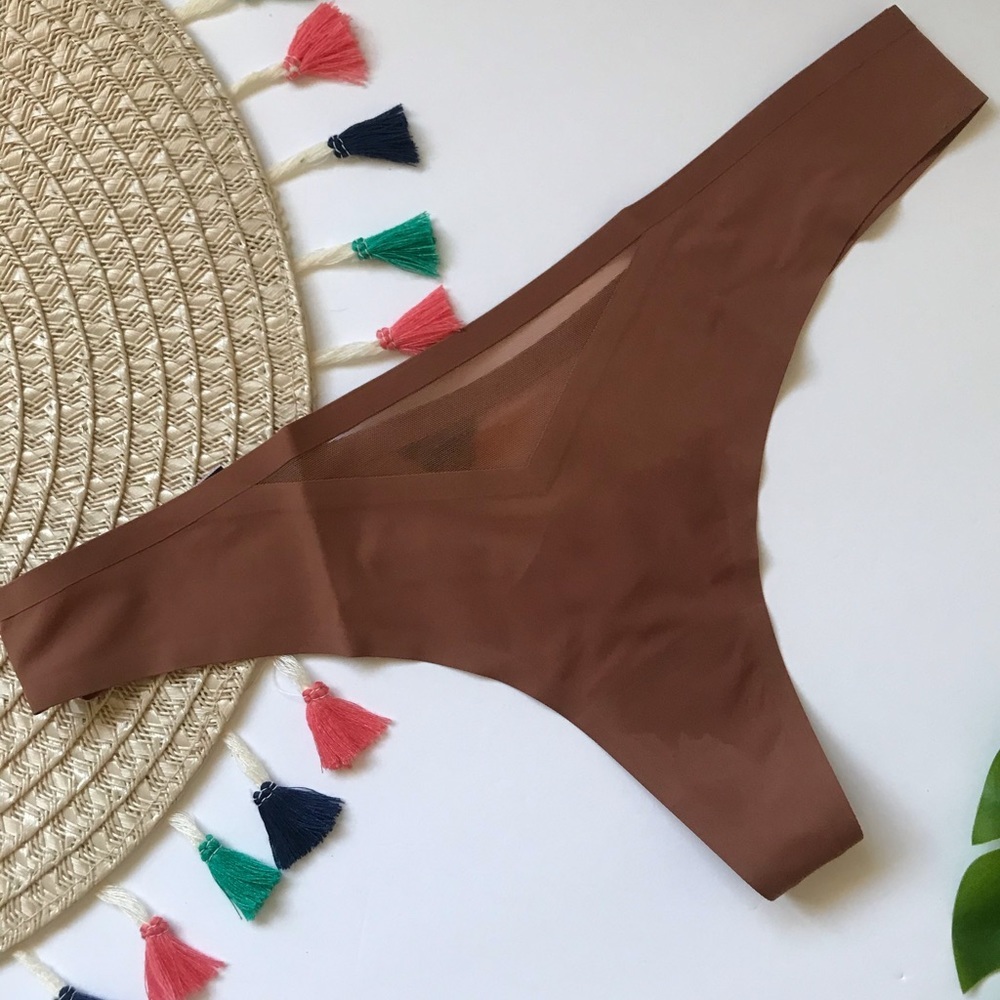 Victoria’s Secret Sexy Illusions Thong Panty Caramel Kiss Small NEW